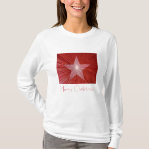Red Star 'Merry Christmas'  long sleeve t -shirt T-Shirt