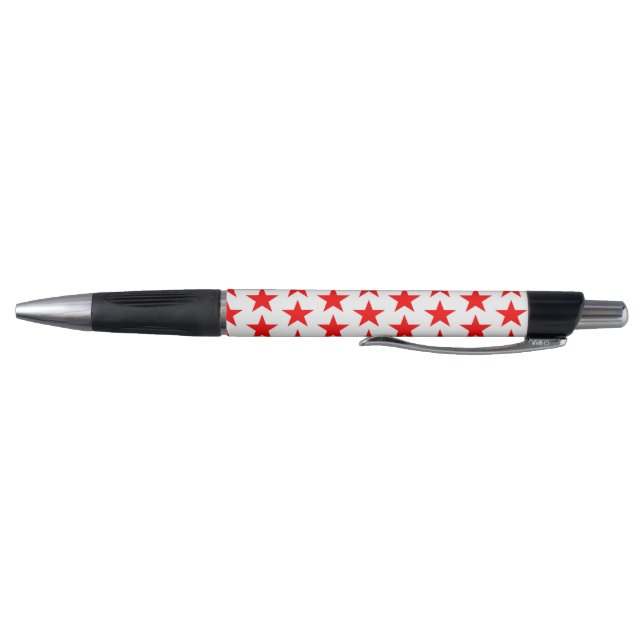 Red Star Pattern Black Pen (Bottom)