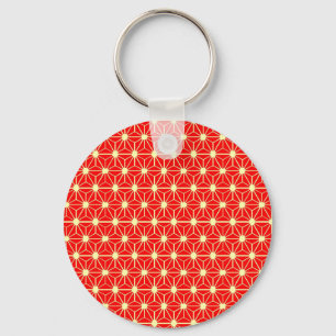 red star pattern keychain