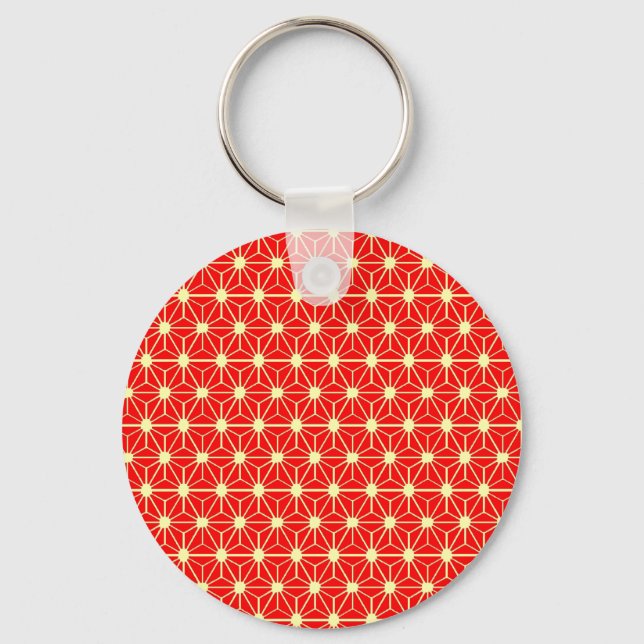 red star pattern keychain (Front)