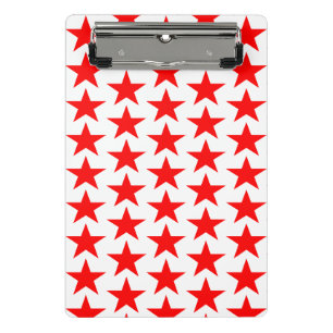 Red Star Pattern Mini Clipboard