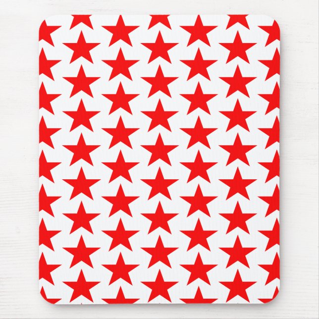 Red Star Pattern Mouse Pad (Front)