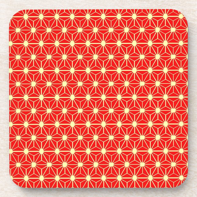red star pattern with yellow line coaster (Front)