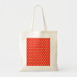 red star pattern with yellow line tote bag