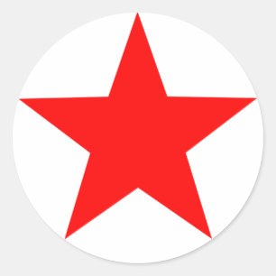 Red Star Round Sticker