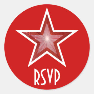 Red Star RSVP round sticker red
