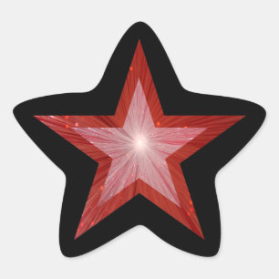 Red Star star-shape sticker black