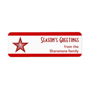 Red Star stripe Season's Greetings small white