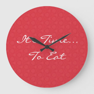 Red Star Triangle Pattern It's Time To Eat G200 Large Clock