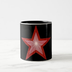 Red Star  two tone mug black