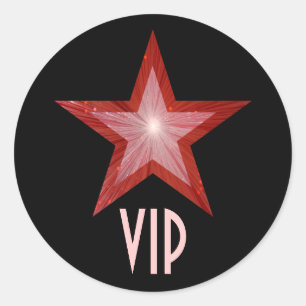 Red Star VIP autocollant rond noir