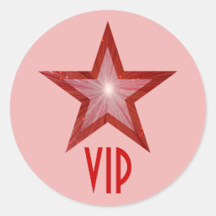 Red Star VIP round sticker pale pink