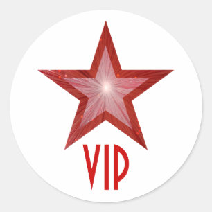 Red Star VIP round sticker white