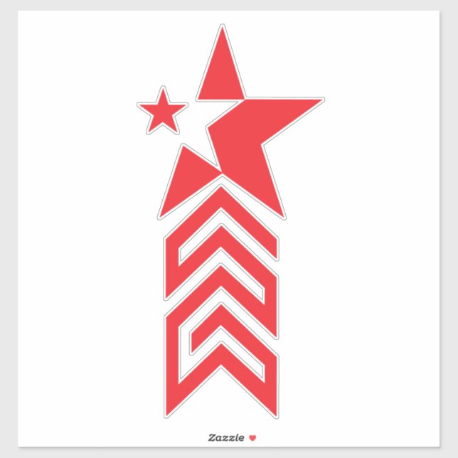 Red Star with Chevron Arrows (Sheet)