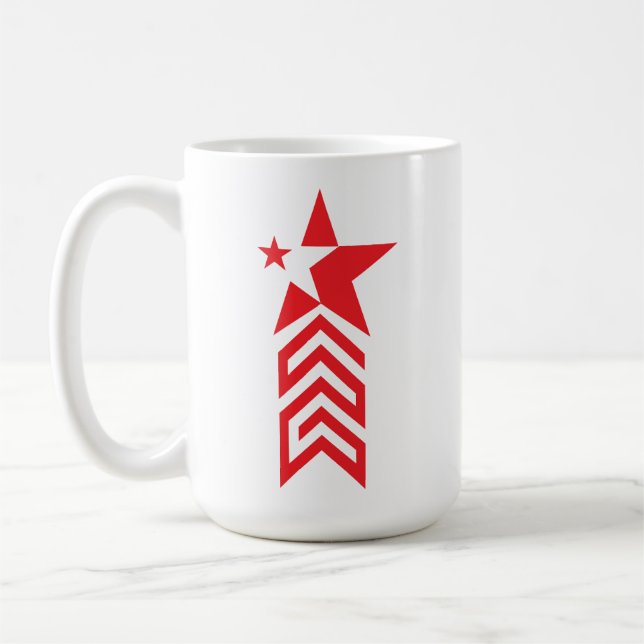 Red Star with Chevron Arrows Coffee Mug (Left)