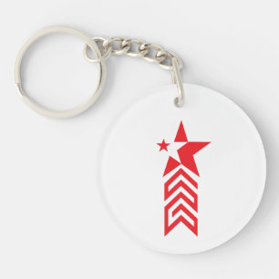 Red Star with Chevron Arrows Keychain