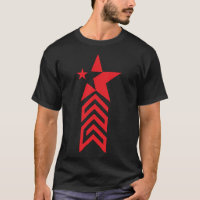 Red Star with Chevron Arrows – Minimal Abstract