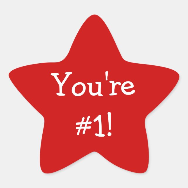 Red Star You're #1 Sticker (Front)