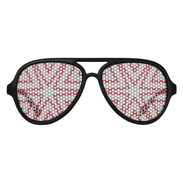 Red Starburst Pattern Aviator Sunglasses (Front)
