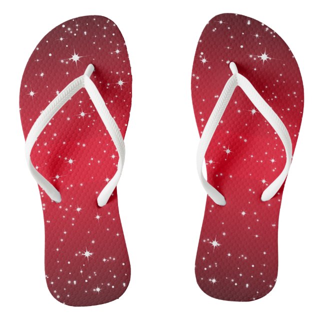 RED Starry Night Flip Flops (Footbed)