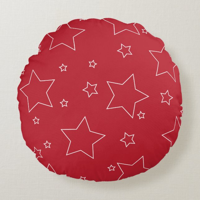 Red Stars 4 juillet Coussin rond (Devant)