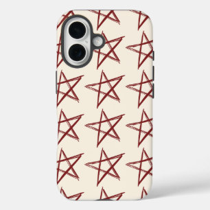 Red Stars Aesthetic Cool Vintage iPhone 16 Case