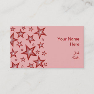 Red Stars business card side pink