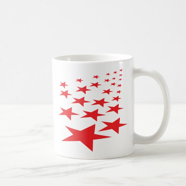 red stars carpet coffee mug (Right)