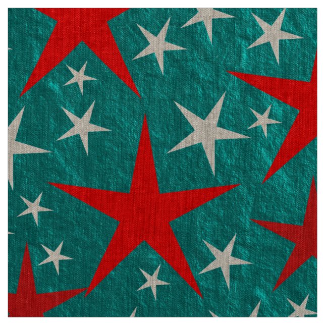 red stars fabric (Swatch)