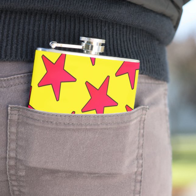 Red Stars Hip Flask (In Situ)