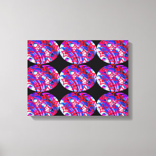 Red stars in galaxies art canvas print