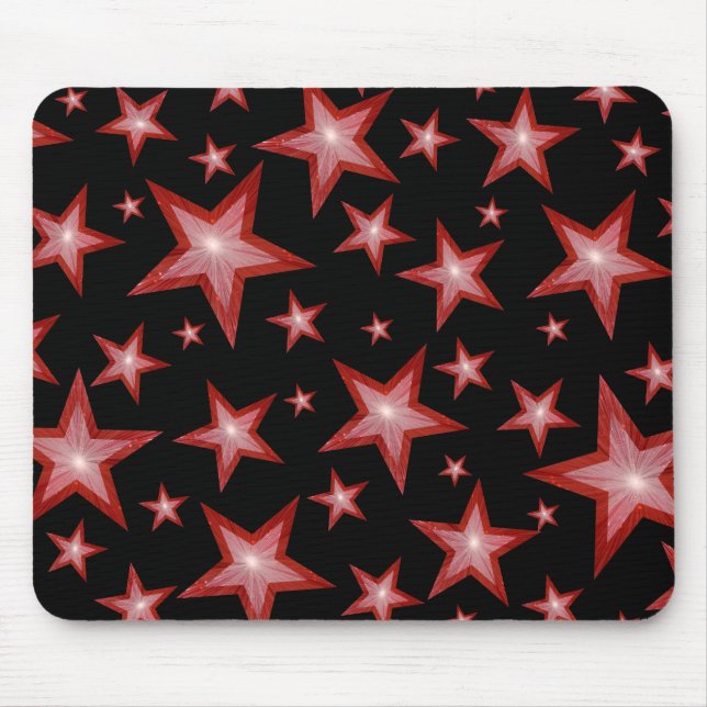 Red Stars mousepad black (Front)