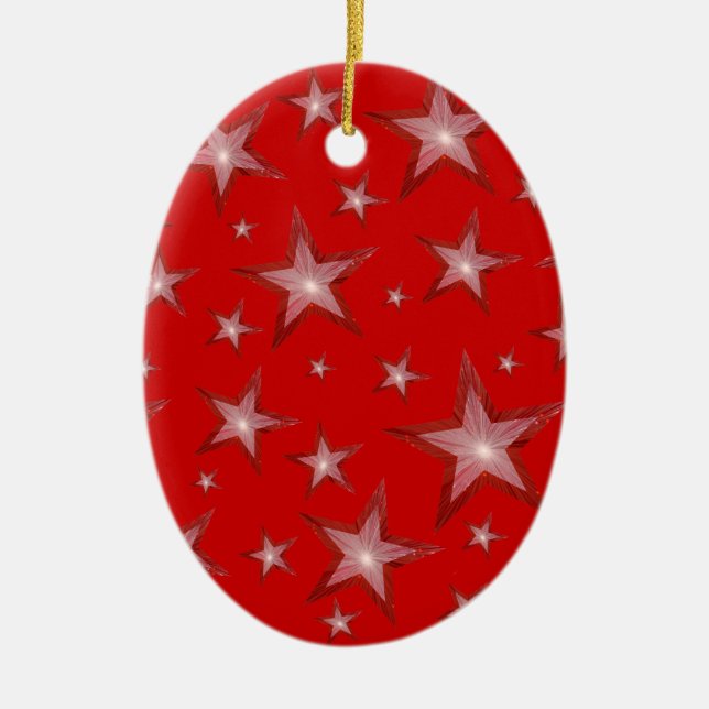 Red Stars ornament oval red (Front)