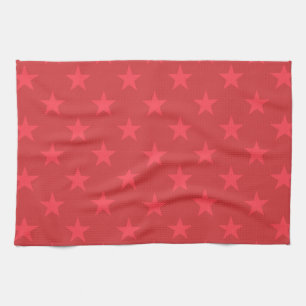 Red stars pattern kitchen towel