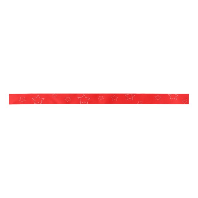 Red Stars Ribbon Satin Ribbon (Front)