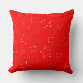 Red Stars Throw Pillow