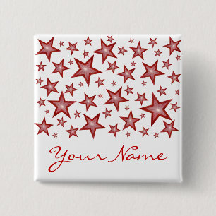 Red Stars 'Your Name' button white