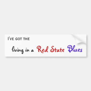 Red State blues bumper sticker - Customized