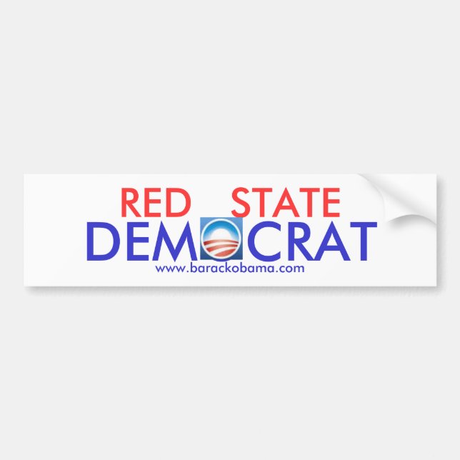 Red State Democrat Bumper Sticker (Front)