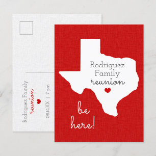 Red State of Texas Family Reunion Postcard