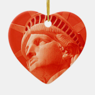 Red Statue of Liberty Ceramic Ornament
