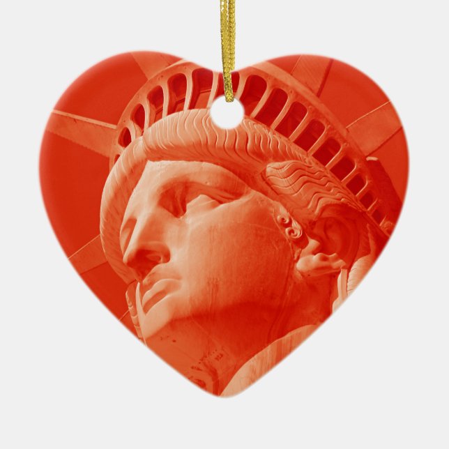 Red Statue of Liberty Ceramic Ornament (Front)