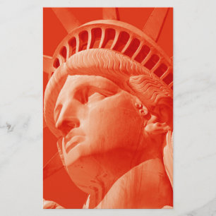 Red Statue of Liberty Stationery