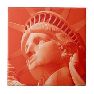Red Statue of Liberty Tile