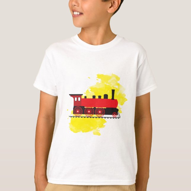 Red Steam Engine  T-Shirt (Front)