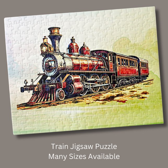 Red Steam Locomotive Engine Train Jigsaw Puzzle (Creator Uploaded)