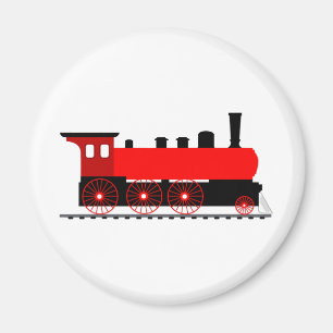 Red Steam Train Magnet