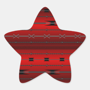 Red Steel Wires Star Sticker