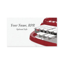 Red Steno Machine Court Reporter Business Cards