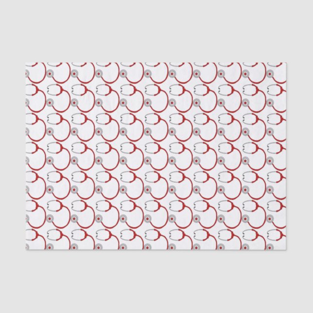 Red Stethoscope-Nurse Tissue Paper (Front)